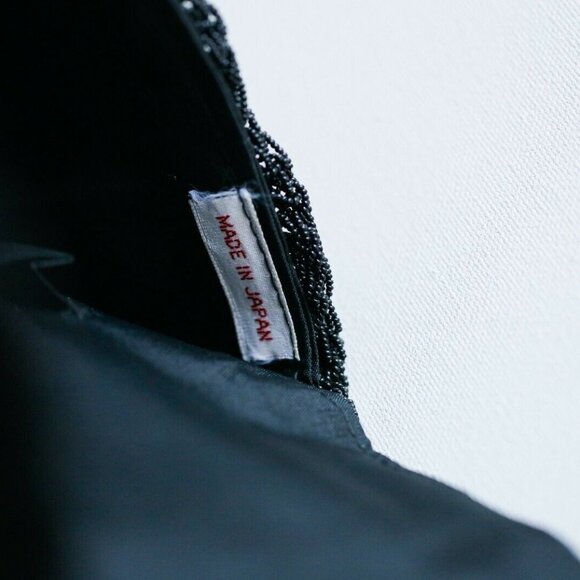 Black Crochet Look Beaded Japan Made Chic Bag - Picture 7 of 8